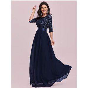 Womens Navy Blue formal evening dress